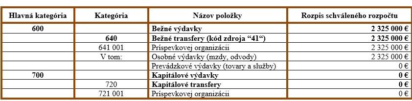 Rozpočet 2025